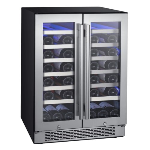 Avallon AWC241FD 42 Bottle 24" Dual Zone French Door Built-In Wine Cooler