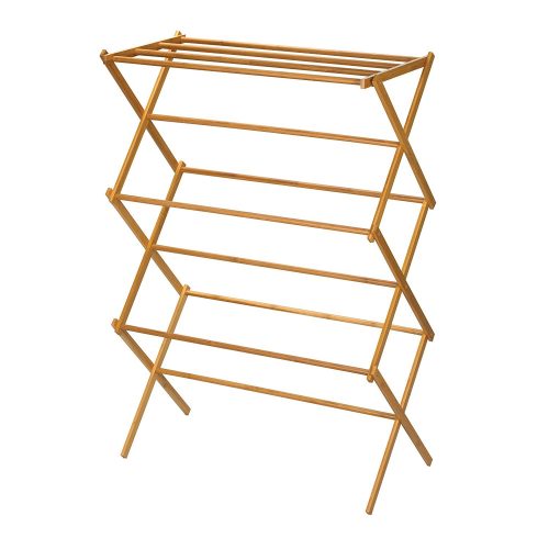 Household Essentials 6524 Tall Indoor Folding Wooden Clothes Drying Rack
