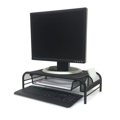 Mind-Reader-Raise-Metal-Mesh-Monitor-Stand-with-Drawer