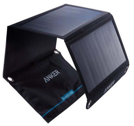  Anker 21W Dual USB Solar Charger, PowerPort Solar for iPhone 7/6s/Plus, iPad Pro/Air 2/mini, Galaxy 
