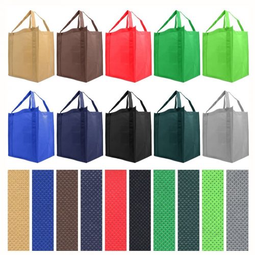  Reusable Reinforced Handle Grocery Tote Bag Large 10 Pack