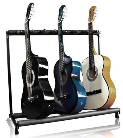  7 Multi Guitar Bass Folding Stand Stage 7 Holder Rack Guitar Stand