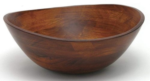  Lipper International 294 Cherry Finished Wavy Rim Serving Bowl for Fruits