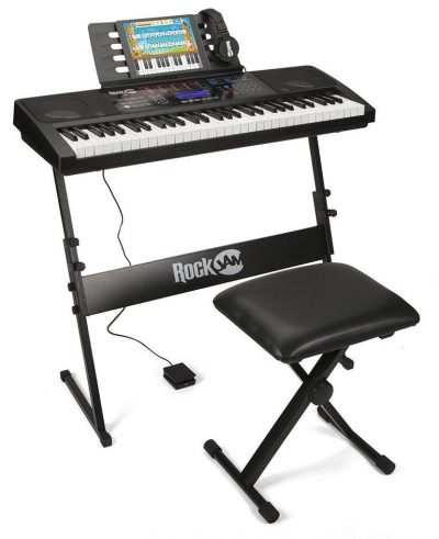 RockJam RJ761-SK Key Electronic Interactive Teaching Piano Keyboard with Stand