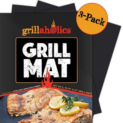  Grillaholics Grill Mat - Set of 3 Heavy Duty BBQ Grill Mats: