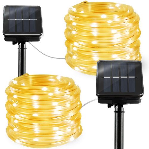 2 Pack Solar Rope Lights 23FTx2 Outdoor LED String Lights Decorative Lights for Garden Patio Party Yard Warm White
