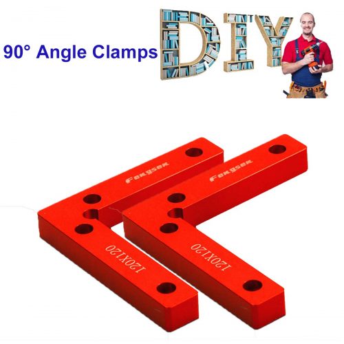  GLESOURCE Aluminium Alloy 90 Degree Positioning Squares 4.7" x 4.7" Right Angle Clamps Woodworking Carpenter Tool Corner Clamping Square for Picture Frames
