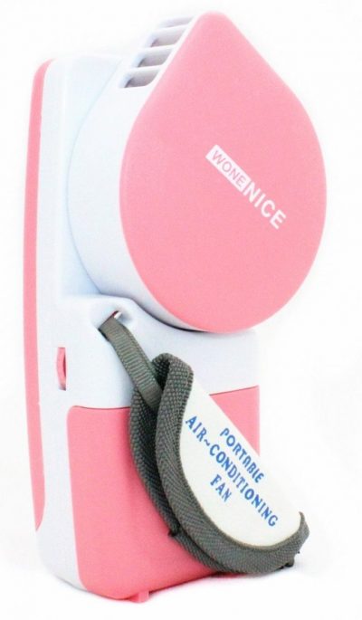  WoneNice Portable Small Fan & Mini-air Conditioner, Runs On Batteries Or USB-Pink