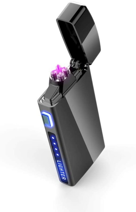 #8 Dual Arc Plasma Lighter with USB Rechargeable Windproof Lighter for Fire Outdoors - Electric - Flameless