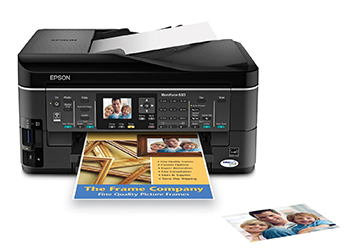  Epson WorkForce 630 Wireless All-in-One Color Inkjet Printer, Copier, Scanner, Fax (C11CB0720