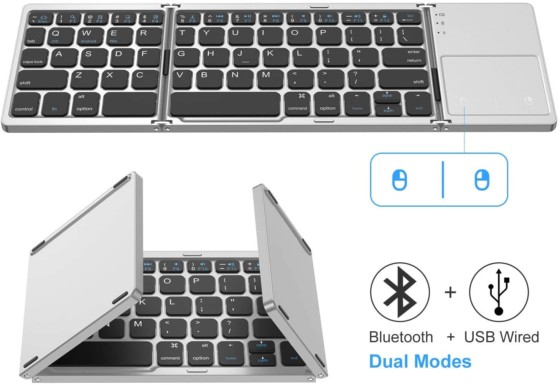 The Foldable Wireless Keyboard With Touchpad Mouse