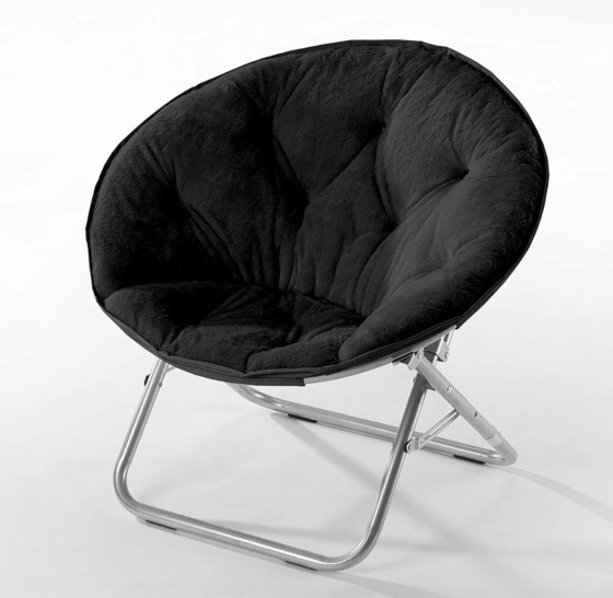 Excellent Urban Shop Faux Fur Saucer Chair with Metal Frame