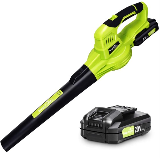 SnapFresh Electric Cordless Leaf Blower with Battery and Charger 