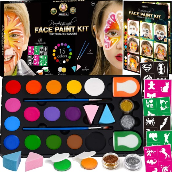 Zenobia Face Paint Kit for Kids – Huge Set for Ultimate Use