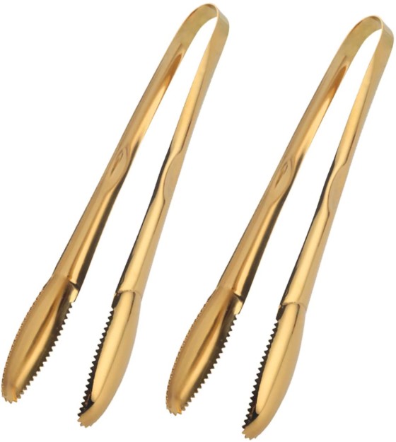 IAXSEE 2 Pack Stainless Steel Golden Tong
