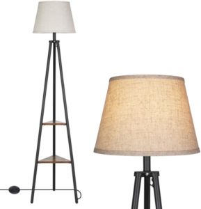 DEWENWILS 65 inch Industrial Tripod Floor Lamp with Shelves