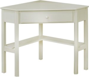 white corder desk with storage