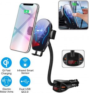long neck phone mount wireless car charger