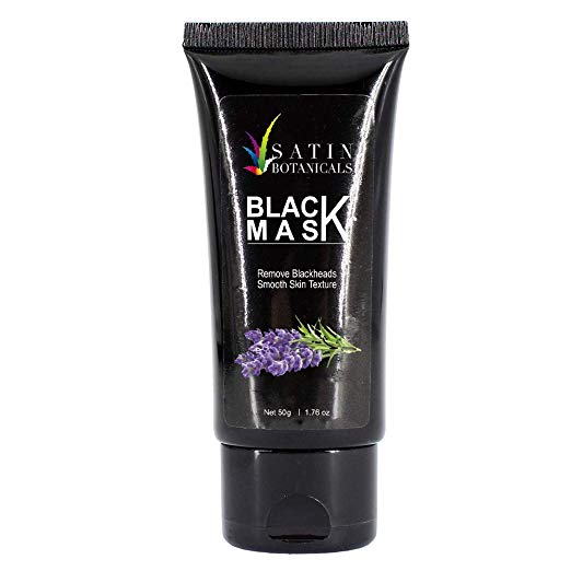 Black Activated Charcoal Blackhead Remover Cleansing Peel-Off Facial Mask By SATIN BOTANICALS
