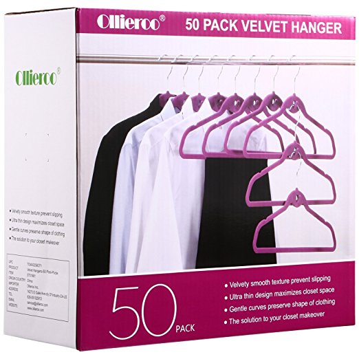 Ollieroo 50PK Cascading Velvet Hanger Set
